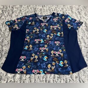 Cherokee Women's Blue Cartoon Print Top